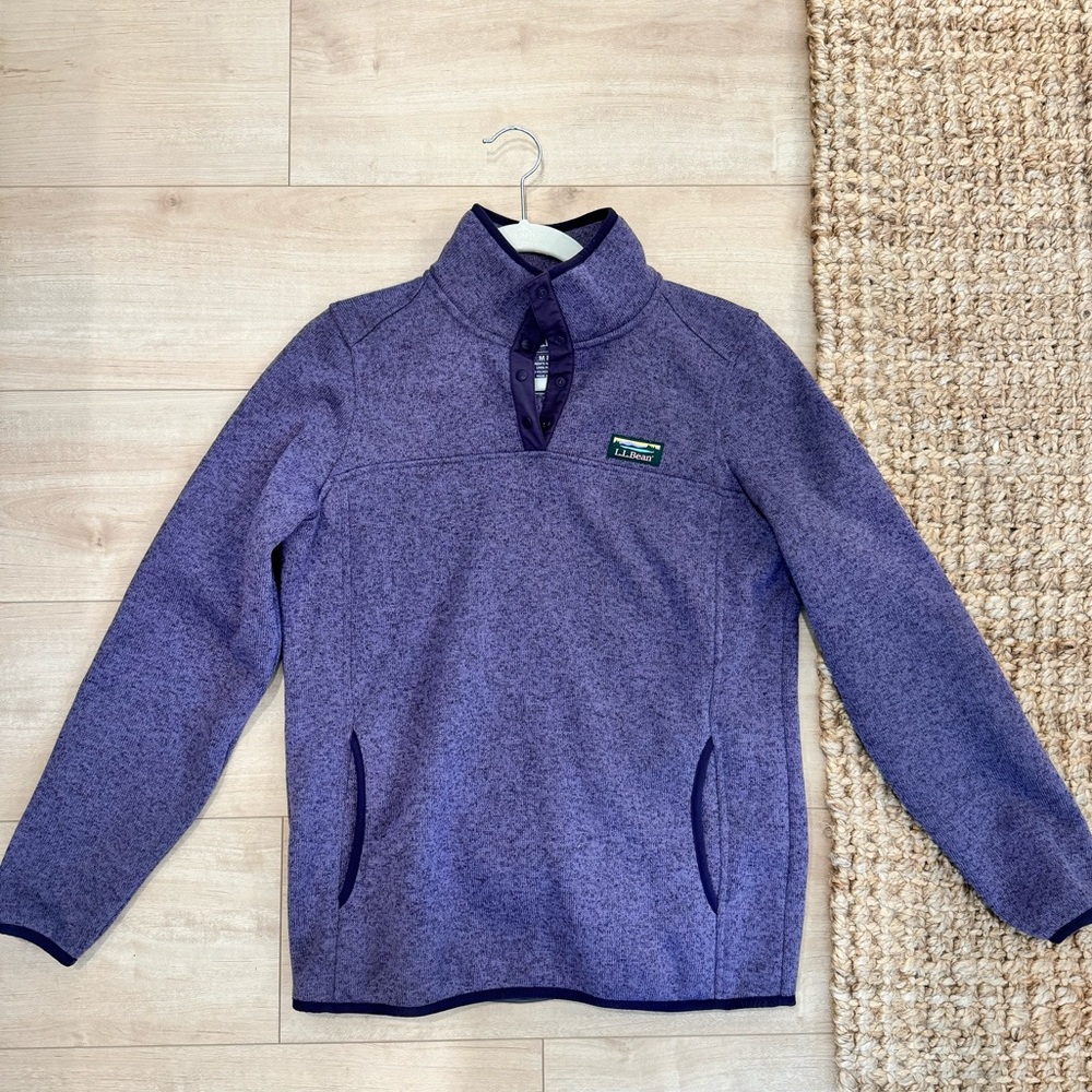 Women's L.L.Bean Sweater Fleece Pullover (Med, Purple)